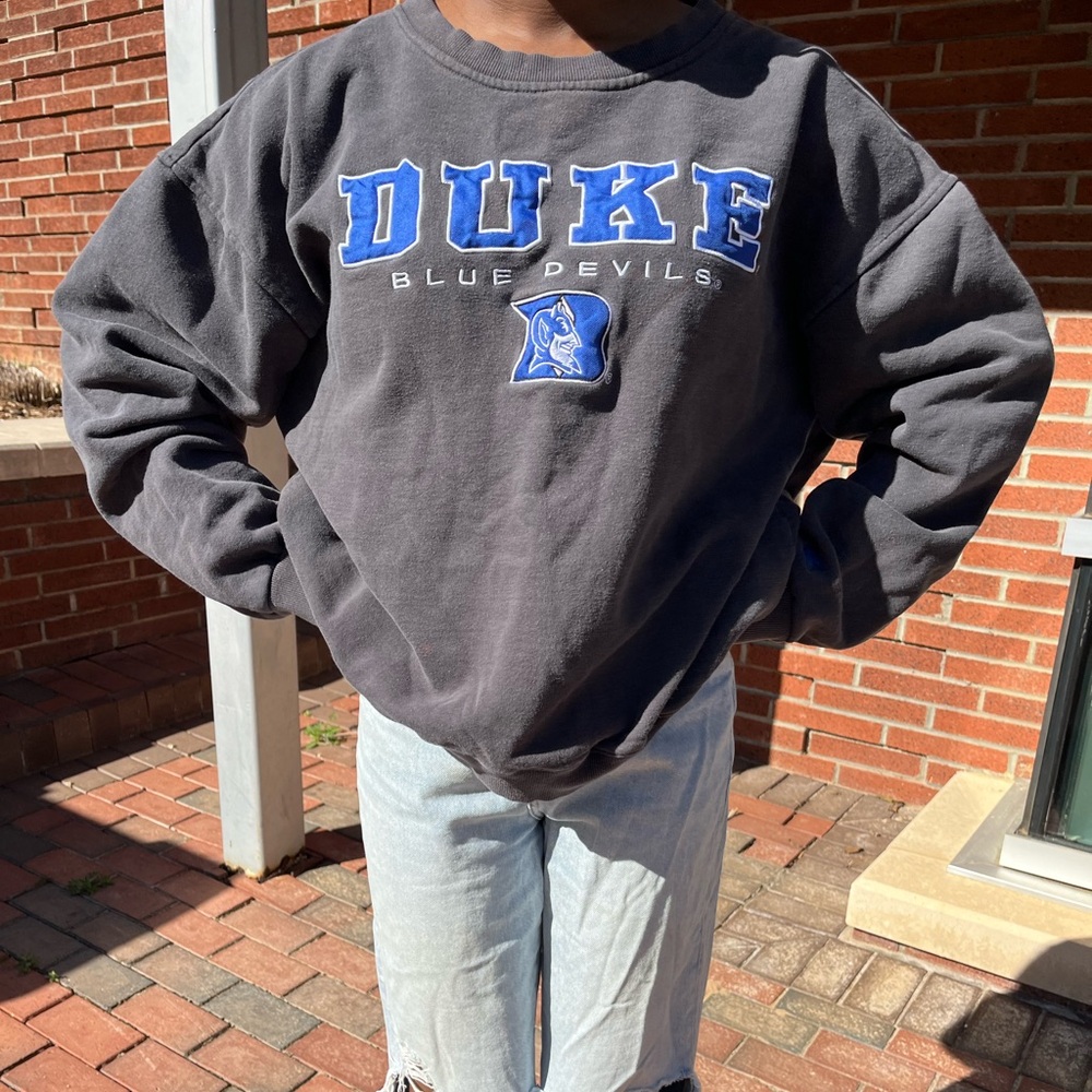 Colosseum Duke Blue Devils Black Crewneck Sweater